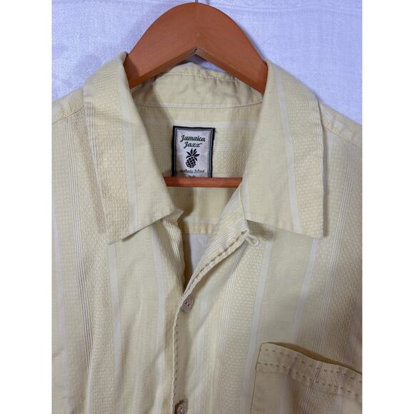 Jamaica Jaxx Vintage Silk Camp Shirt XXL Yellow - Picture 5 of 10